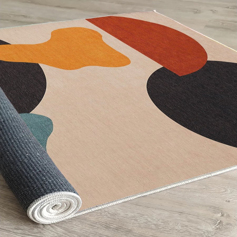 TEPPI Woopamuk007 gulvtppe m. mnster, rektangulr - multifarvet bomuld og polyester (160x230)