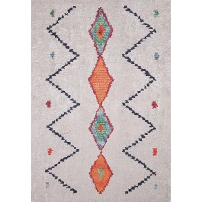 TEPPI Woopamuk017 gulvtppe m. mnster, rektangulr - multifarvet bomuld og polyester (120 x 180)