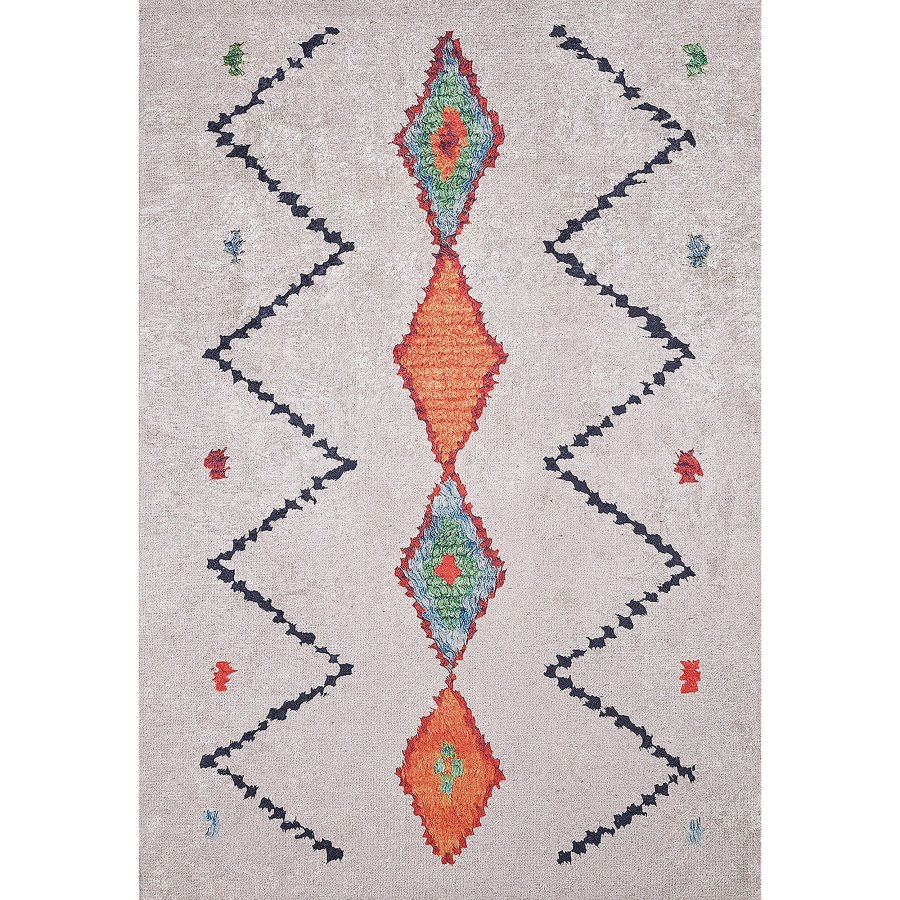 TEPPI Woopamuk017 gulvtppe m. mnster, rektangulr - multifarvet bomuld og polyester (120 x 180)