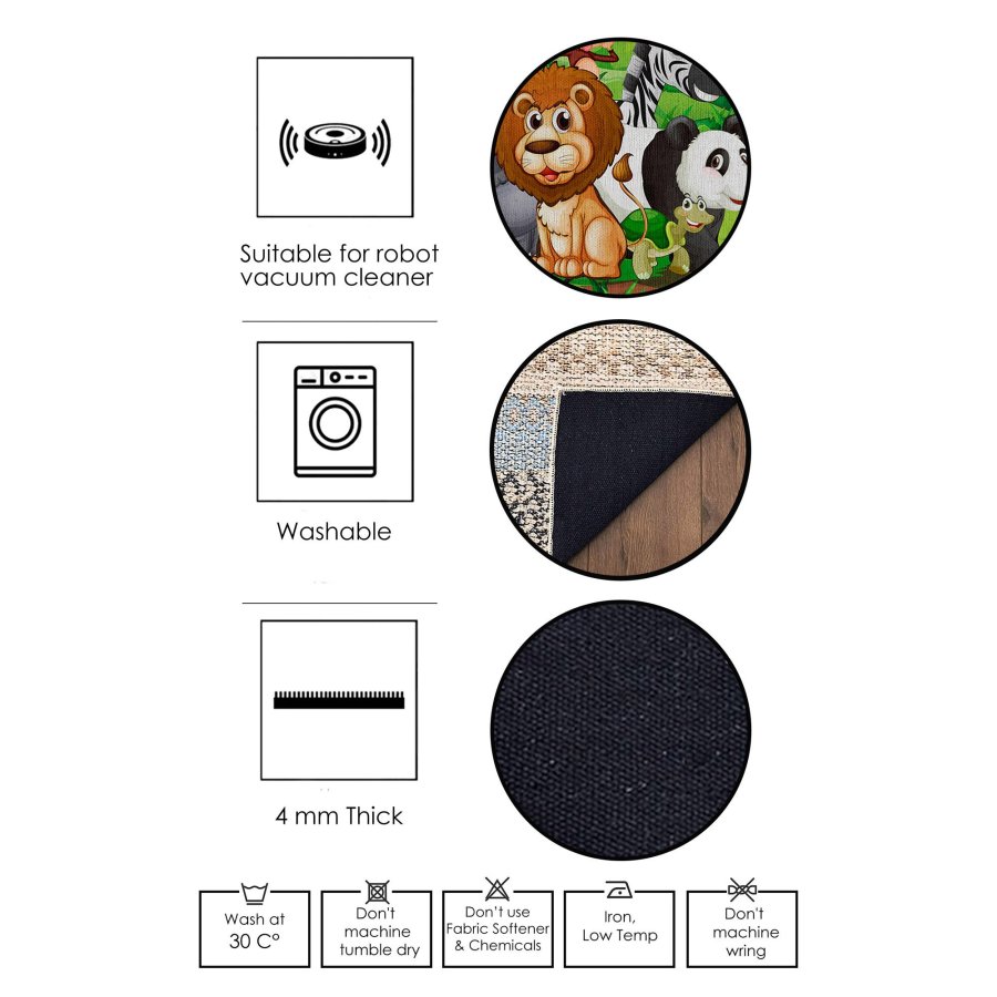 TEPPI Woopamuk017 gulvtppe m. mnster, rektangulr - multifarvet bomuld og polyester (120 x 180)