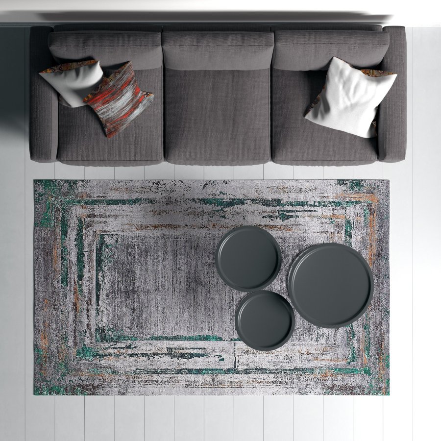 TEPPI Woopamuk020 gulvtppe m. mnster, rektangulr - multifarvet bomuld og polyester (120 x 180)