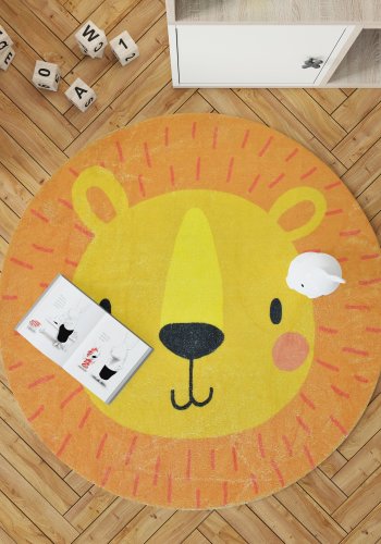 TEPPI Woopamuk111 gulvtppe til brn, rund - multifarvet bomuld og polyester (110)