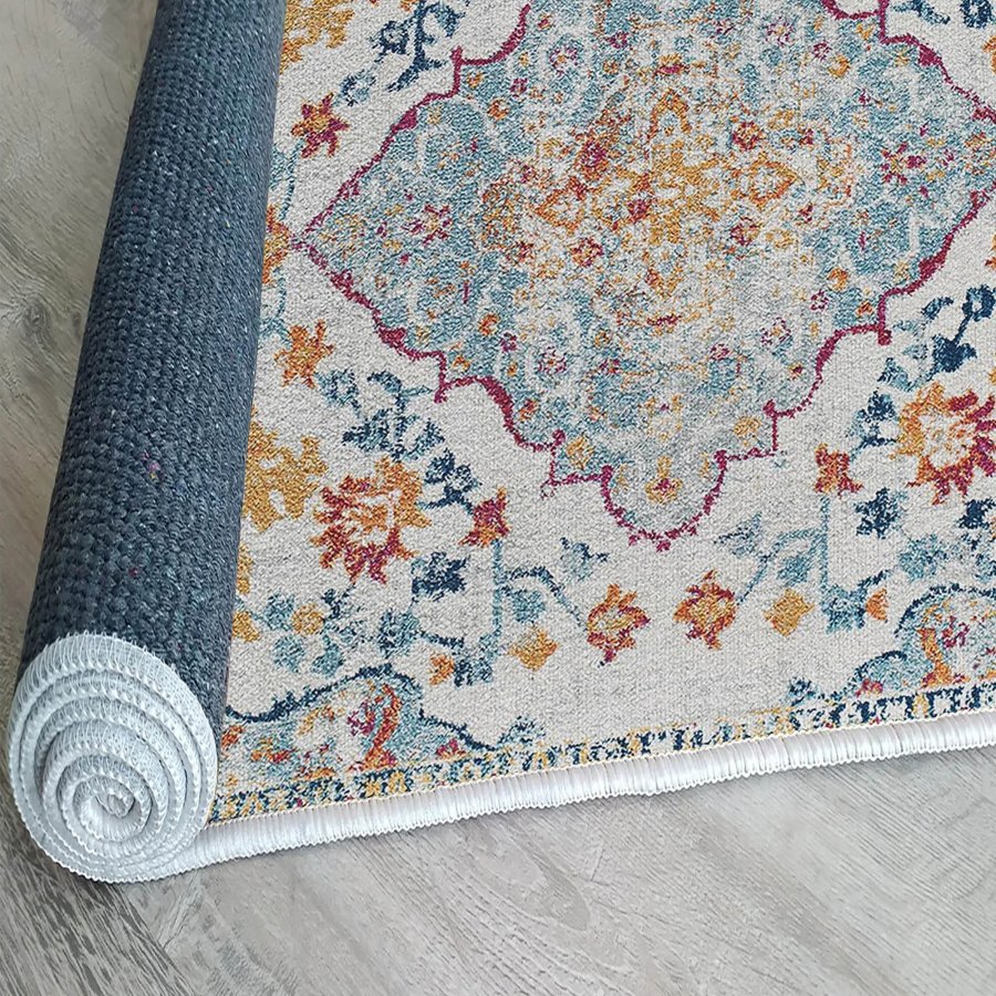 TEPPI Woopamuk170 gulvtppe m. mnster, rektangulr - multifarvet bomuld og polyester (160x230)