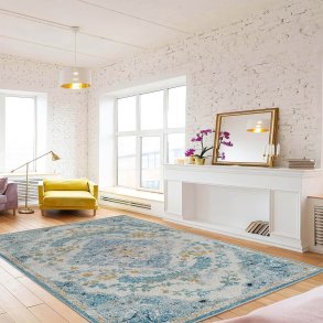 TEPPI Woopamuk171 gulvtppe m. mnster, rektangulr - multifarvet bomuld og polyester (160x230)