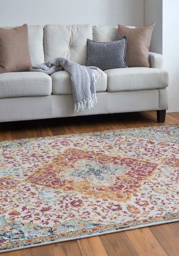 TEPPI Woopamuk176 gulvtppe m. mnster, rektangulr - multifarvet bomuld og polyester (160x230)