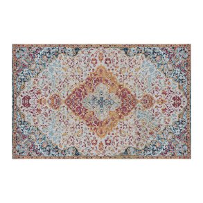 TEPPI Woopamuk176 gulvtppe m. mnster, rektangulr - multifarvet bomuld og polyester (180x280)