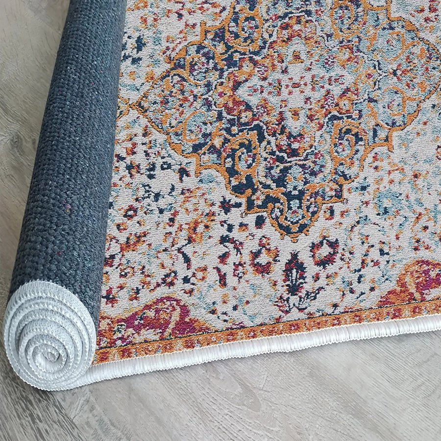 TEPPI Woopamuk177 gulvtppe m. mnster, rektangulr - multifarvet bomuld og polyester (160x230)