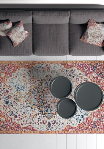 TEPPI Woopamuk177 gulvtppe m. mnster, rektangulr - multifarvet bomuld og polyester (180x280)