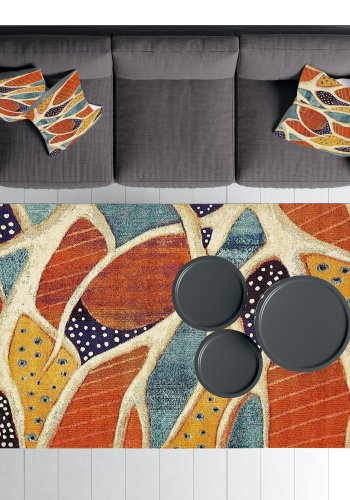 TEPPI Woopamuk221 gulvtppe m. mnster, rektangulr - multifarvet bomuld og polyester (160x230)