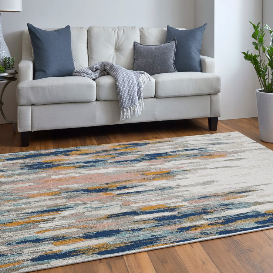 TEPPI Woopamuk254 gulvtppe m. mnster, rektangulr - multifarvet bomuld og polyester (120x180)