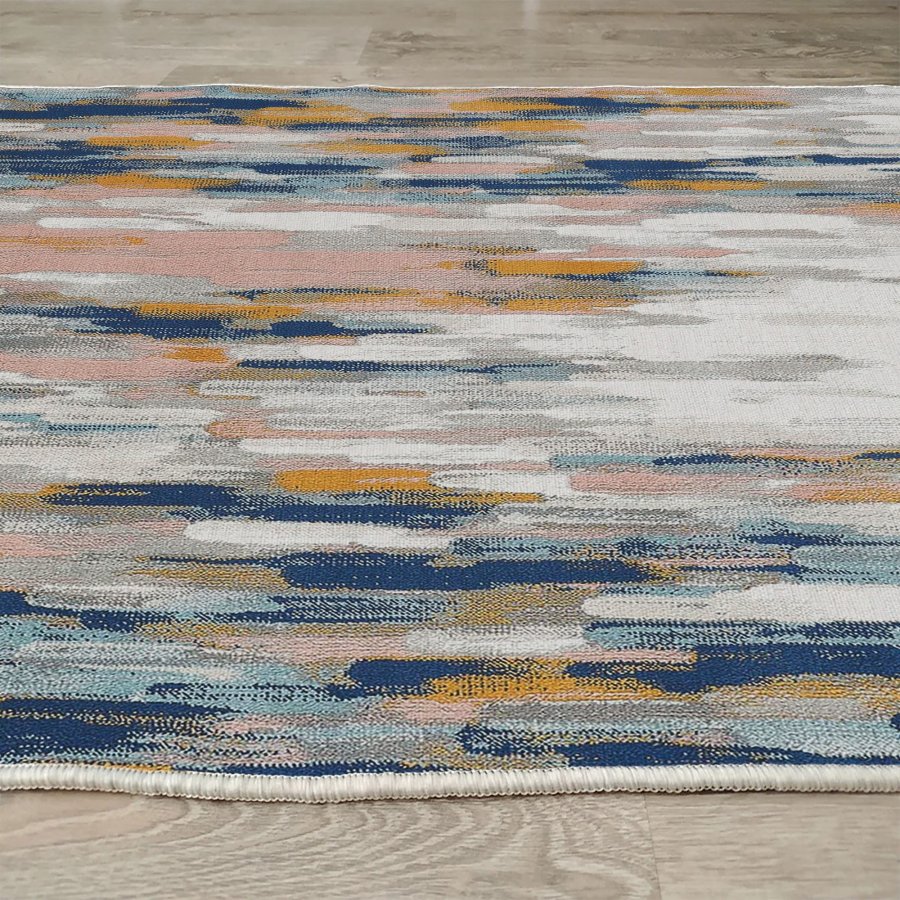 TEPPI Woopamuk254 gulvtppe m. mnster, rektangulr - multifarvet bomuld og polyester (120x180)