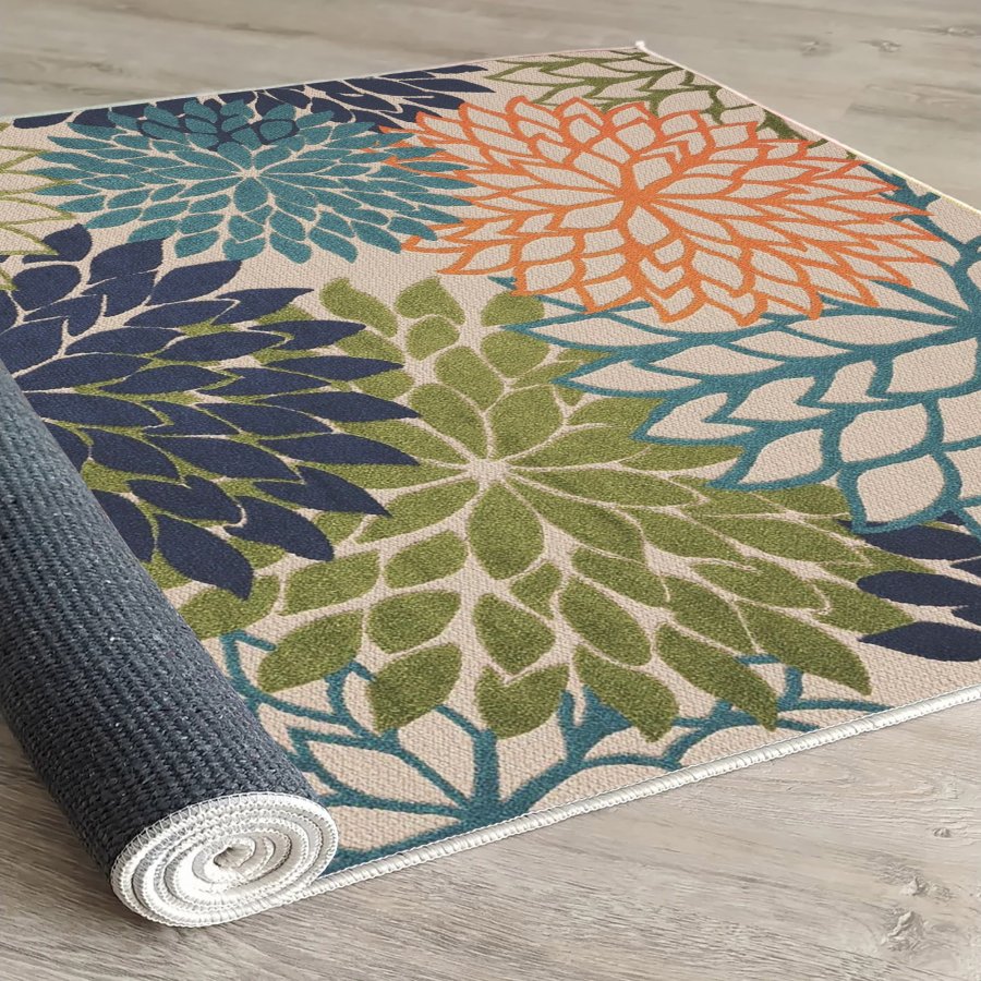 TEPPI Woopamuk266 gulvtppe m. mnster, rektangulr - multifarvet bomuld og polyester (100x150)