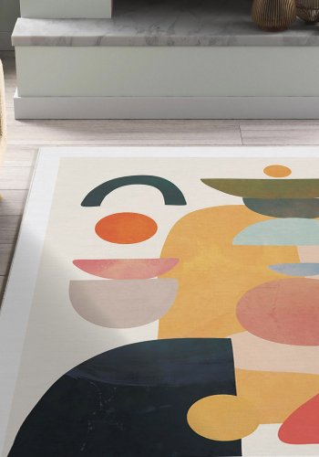 TEPPI Woopamuk272 gulvtppe m. mnster, rektangulr - multifarvet bomuld og polyester (160x230)