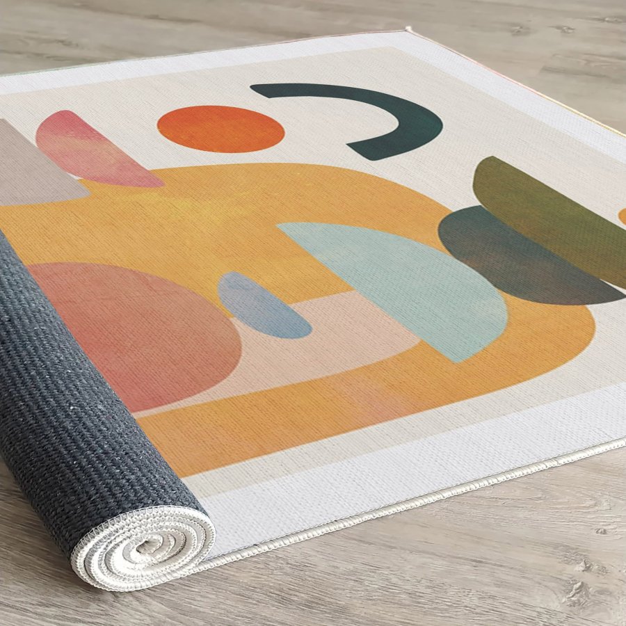 TEPPI Woopamuk272 gulvtppe m. mnster, rektangulr - multifarvet bomuld og polyester (160x230)