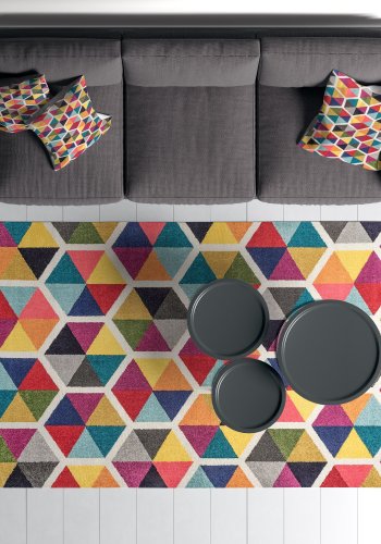 TEPPI Woopamuk287 gulvtppe m. mnster, rektangulr - multifarvet bomuld og polyester (160x230)