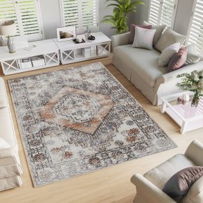 TEPPI Woopamuk322 gulvtppe m. mnster, rektangulr - multifarvet bomuld og polyester (160x230)