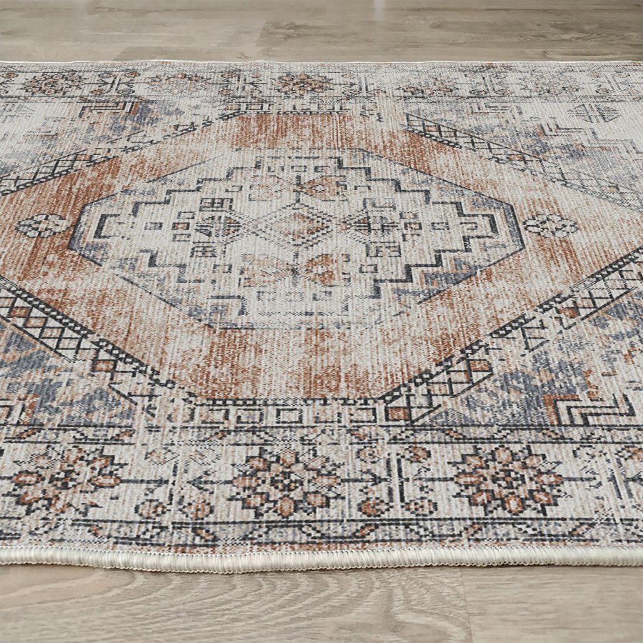 TEPPI Woopamuk322 gulvtppe m. mnster, rektangulr - multifarvet bomuld og polyester (160x230)