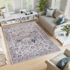 TEPPI Woopamuk340 gulvtppe m. mnster, rektangulr - multifarvet bomuld og polyester (100x150)