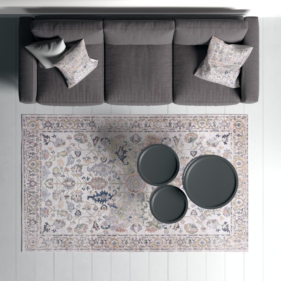 TEPPI Woopamuk340 gulvtppe m. mnster, rektangulr - multifarvet bomuld og polyester (100x150)