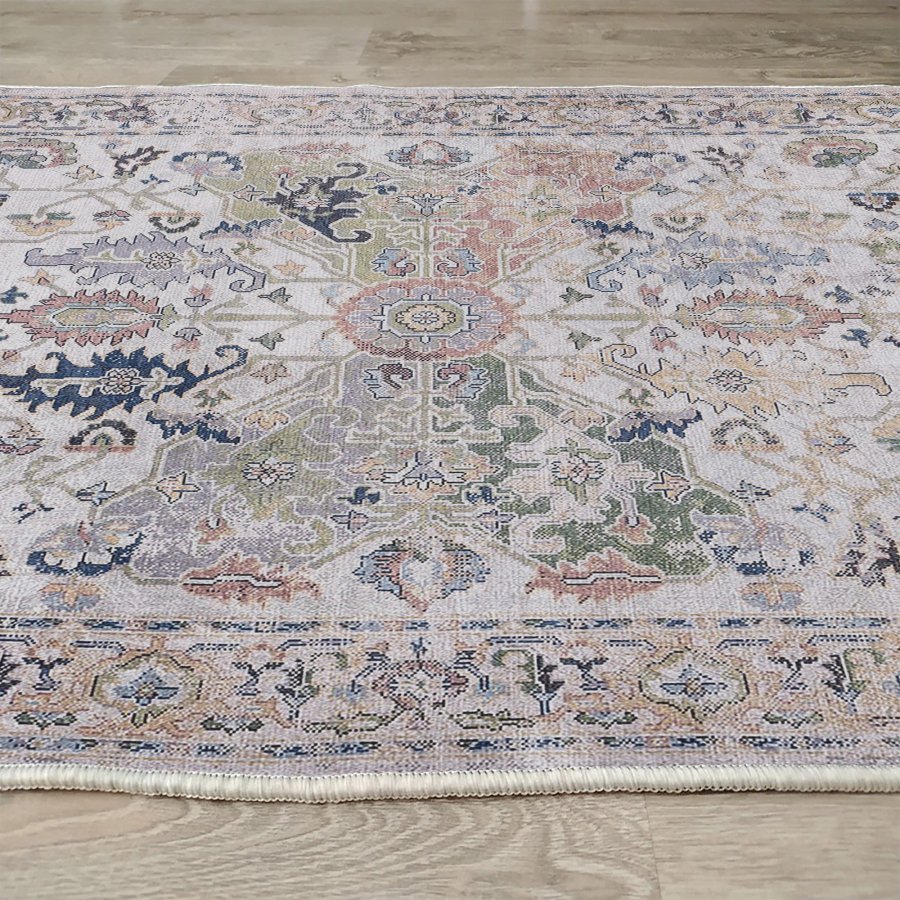 TEPPI Woopamuk340 gulvtppe m. mnster, rektangulr - multifarvet bomuld og polyester (100x150)