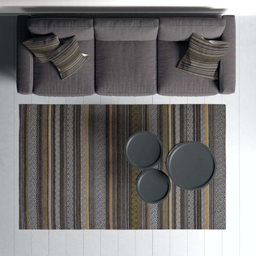 TEPPI Woopamuk387 gulvtppe m. mnster, rektangulr - multifarvet bomuld og polyester (180x280)