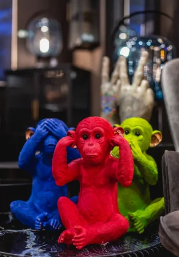 KARE DESIGN Monkey Kikazaru sparebsse - rd polyresin (H:35)