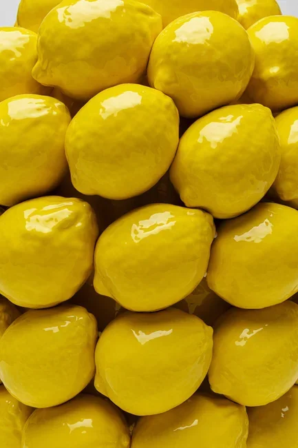 KARE DESIGN Lemon Juice vase, rund - gul porceln (H:40cm)