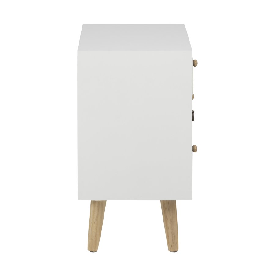 ACT NORDIC Thais natbord - multifarvet MDF og natur fyrretr, m. 4 skuffer 