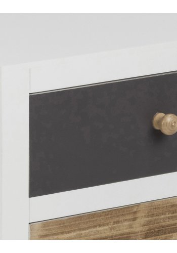 ACT NORDIC Thais natbord - multifarvet MDF og natur fyrretr, m. 4 skuffer 