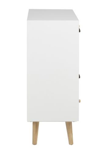 ACT NORDIC Thais kommode - hvid/multifarvet tr og natur fyrretr, m. 11 skuffer