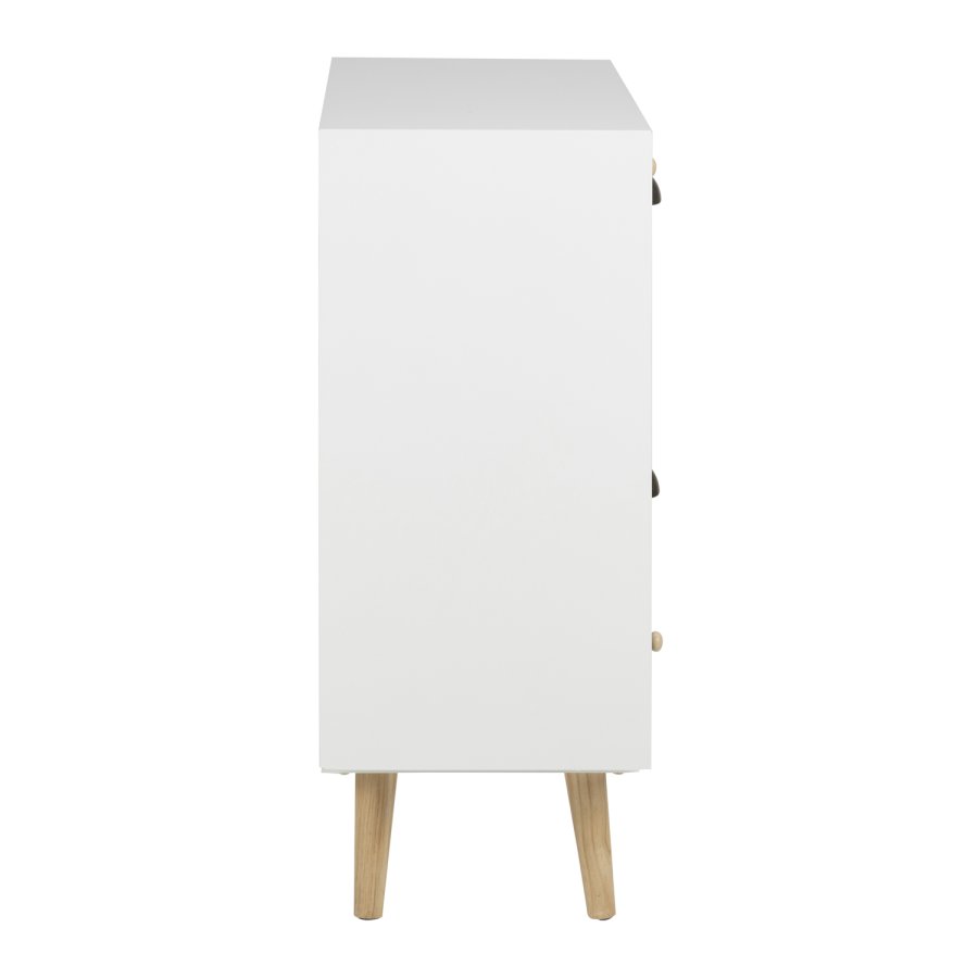 ACT NORDIC Thais kommode - hvid/multifarvet tr og natur fyrretr, m. 11 skuffer