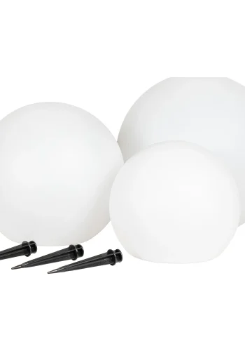 HOUSE NORDIC Lifton LED lampe, m. integreret solceller - hvid polypropylen (st af 3)