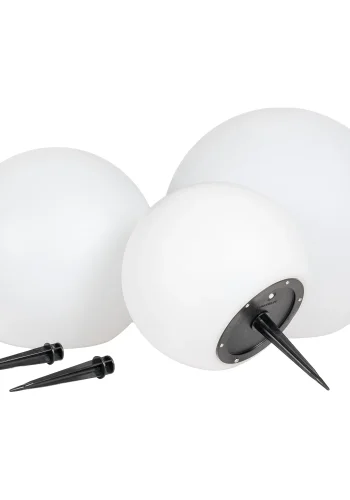 HOUSE NORDIC Lifton LED lampe, m. integreret solceller - hvid polypropylen (st af 3)