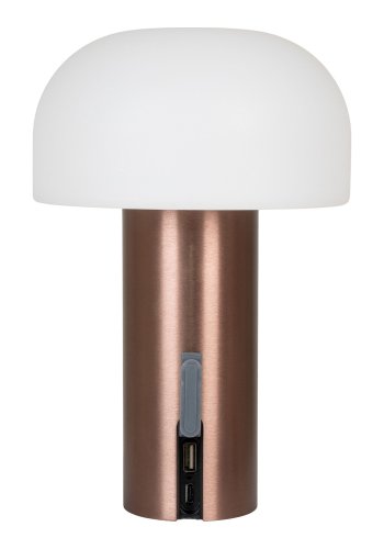 HOUSE NORDIC  Soham LED Lampe - Lampe, genopladelig, hvid/kobber