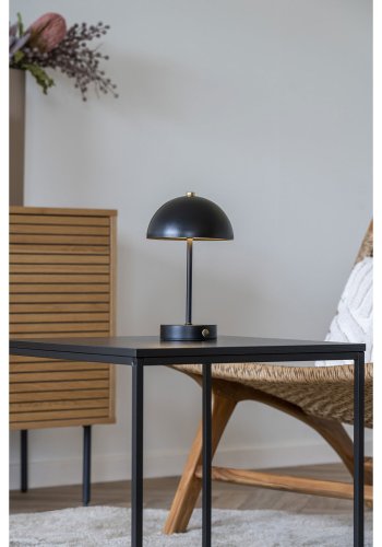 HOUSE NORDIC Holt LED bordlampe, genopladelig - sort/messing stl