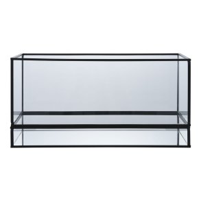 HOUSE NORDIC Hurricane lysestage - glas og sort metal (30x12x15)