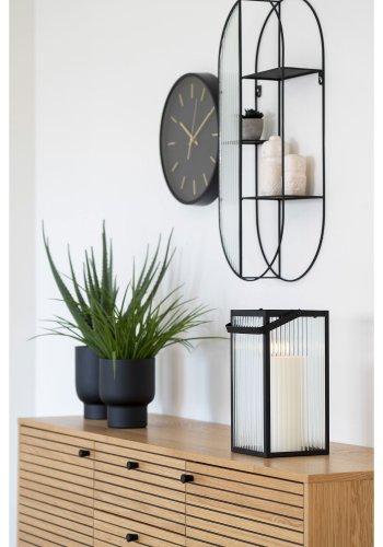 HOUSE NORDIC Almonte lanterne, m. hank - glas og sort metal