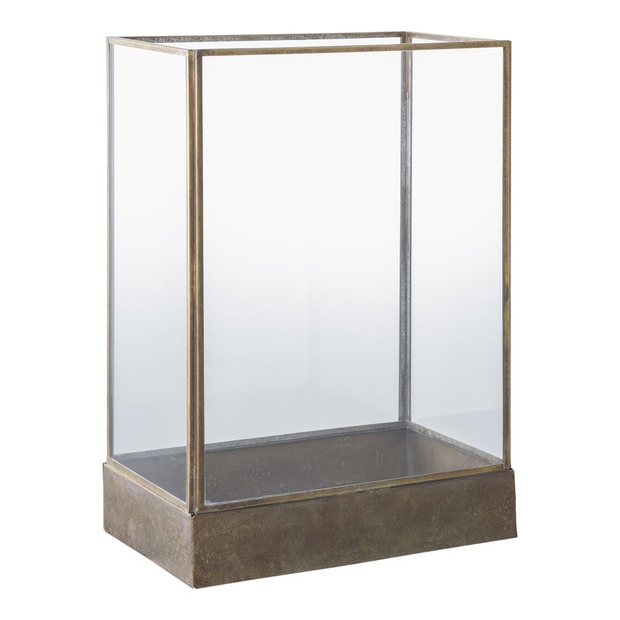 HOUSE NORDIC Manali lanterne - glas og antik messing look metal