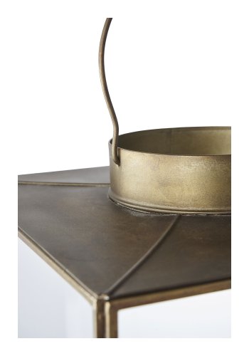HOUSE NORDIC Mohali lanterne, m. hank - glas og antik messing look metal