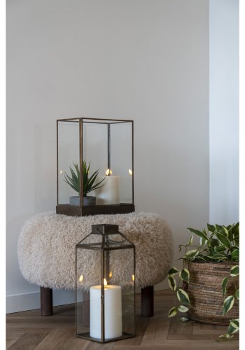 HOUSE NORDIC Mysore lanterne, m. hank - glas og antik messing look metal