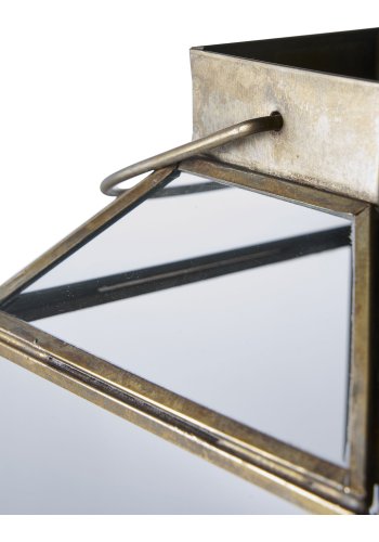 HOUSE NORDIC Mysore lanterne, m. hank - glas og antik messing look metal