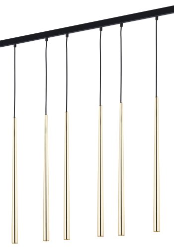 TK Piano loftlampe, m. 8 skrme - guld metal