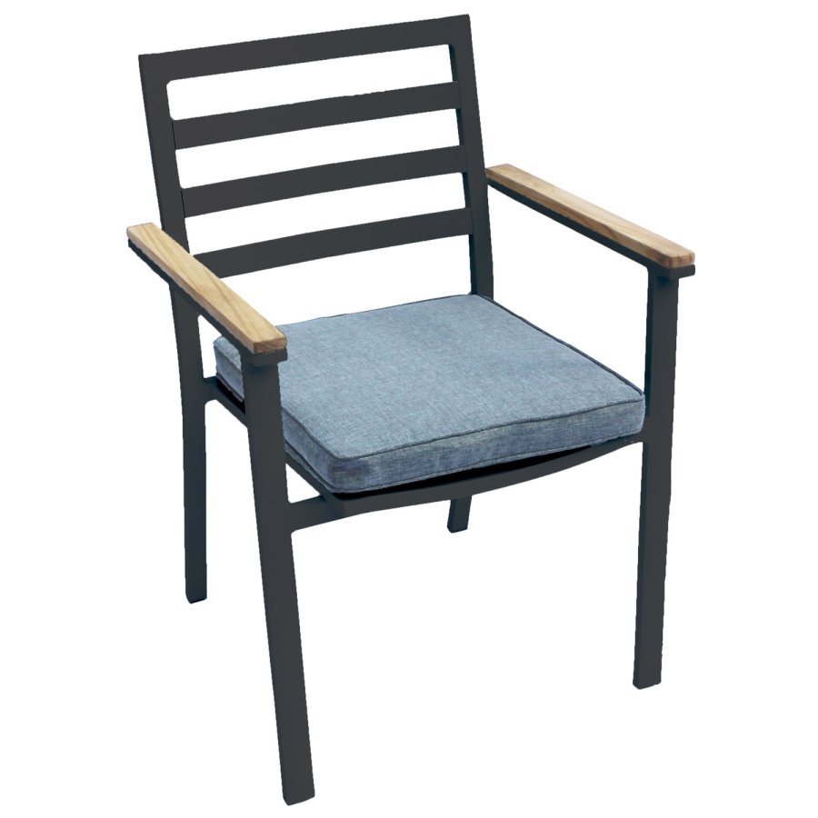 VENTURE DESIGN Brasilia havestol, m. armln - natur teaktr og sort aluminium