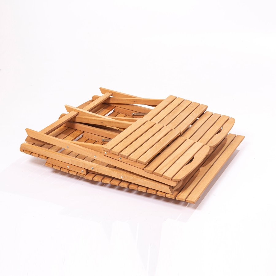 NORDVÄRK My004 havest m. 1 havebord og 4 havestole, foldbar - natur bgetr