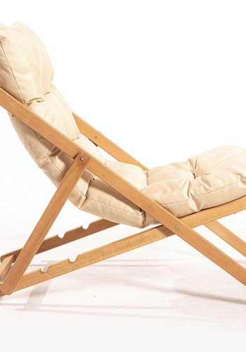 NORDVÄRK My005 loungest m. 1 havebord og 2 liggestole - creme hynde og natur bgetr