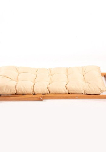 NORDVÄRK My006 udendrs liggestol, m. creme hynde, justerbar rygln - natur bgetr