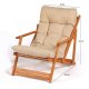 NORDVÄRK My008 udendrs liggestol, m. creme hynde, armln, justerbar rygln - natur bgetr