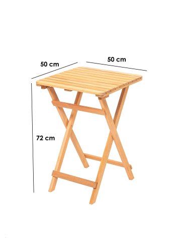 NORDVÄRK My021 havebord, foldbar, kvadratisk - natur bgetr (60x60)
