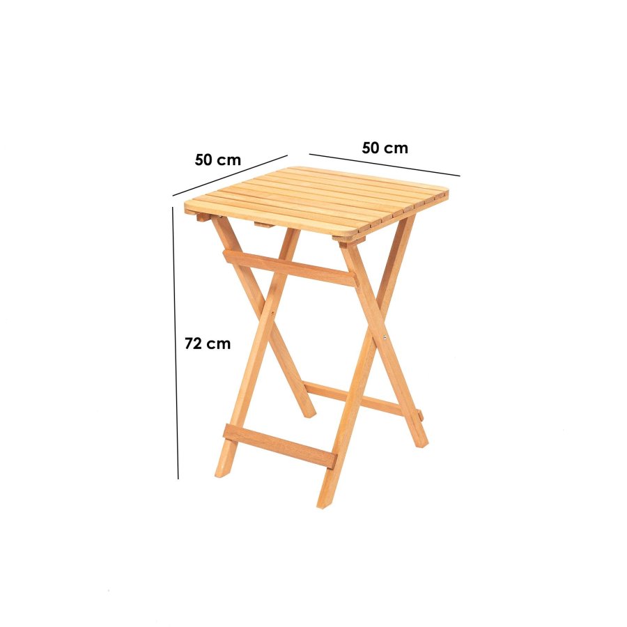 NORDVÄRK My021 havebord, foldbar, kvadratisk - natur bgetr (60x60)