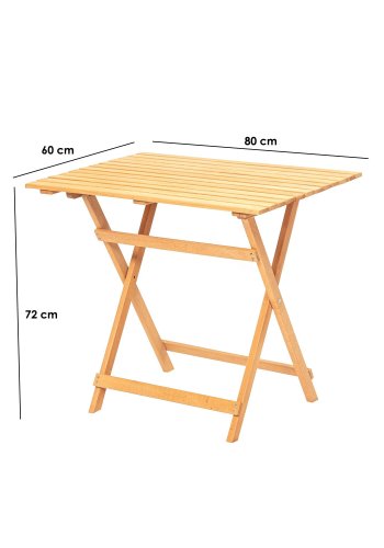 NORDVÄRK My022 havebord, rektangulr - natur bgetr (80x60)